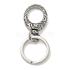 Tibetan Style 316 Surgical Stainless Steel Fittings with 304 Stainless Steel Key Ring FIND-Q101-15AS-1