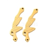 Ion Plating(IP) 304 Stainless Steel Bamboo Links Connector Charms STAS-S135-02G-1