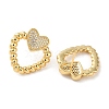 Brass Pave Cubic Zirconia Stud Earrings EJEW-M258-16G-2