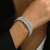 Platinum Brass Multi Layer Wrap Bracelets RM1445-4-2