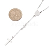 304 Stainless Steel Virgin Cross Pendant Rosary Bead Necklaces NJEW-JN05416-3