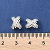 Brass Micro Pave Cubic Zirconia Beads KK-P297-06S-3