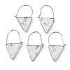 Synthetic Howlite Triangle Dangle Hoop Earrings G-S359-363J-1