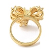 Bowknot Brass Micro Pave Clear Cubic Zirconia Finger Rings RJEW-U008-31G-3