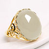 Oval Natural Chalcedony Finger Rings WG05C38-01-1