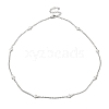 304 Stainless Steel Mushroom Link Chain Necklace NJEW-K249-03P-1