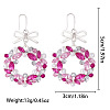 Christmas Alloy & Rhinestone & Plastic Pearl Stud Dangle Earrings FS-WG10992-20-1