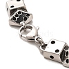 304 Stainless Steel Dice Link Chain Bracelets BJEW-E094-04AS-3