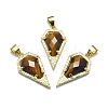 Natural Tiger Eye Pendants G-O176A-01G-2