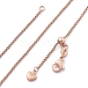 1mm Rack Plating Brass Box Chain Adjustable Slider Necklaces for Women Men MAK-L044-08RG-4