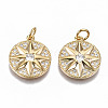 Brass Micro Pave Clear Cubic Zirconia Pendants KK-S356-157G-NF-1