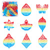 32Pcs 8 Style 430 Stainless Steel Filigree Pendants STAS-BY0001-05-2