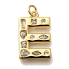 Brass Micro Pave Clear Cubic Zirconia Pendants KK-G521-01G-E-1