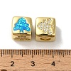 Rack Plating Brass Micro Pave Cubic Zirconia Beads KK-P268-01G-06-2