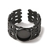 Woven Bezel 304 Stainless Steel Cuff Ring Components SA-CBAD8FA-01EB-01-2