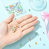 70Pcs 7 Colors Luminous & Printed Opaque Acrylic Beads LACR-FS0001-01-5