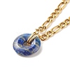 Natural Mixed Stone Donut Pendant Necklace NJEW-JN03815-4