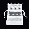 Polyester Lace & Slub Yarn Drawstring Gift Bags OP-Q053-001-3