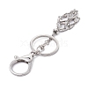 304 Stainless Steel Braided Macrame Pouch Empty Stone Holder for Keychain KEYC-JKC00529-2