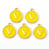 Golden Plated Alloy Enamel Charms LS-ENAM-S118-09V-1
