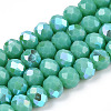 Electroplate Opaque Solid Color Glass Beads Strands EGLA-A044-P6mm-L31-1