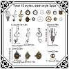 SUNNYCLUE 75Pcs 15 Style Tibetan Style Alloy Pendants Sets TIBEP-SC0002-43-2