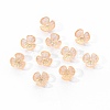 Electroplated 3-petal Flower Resin Cabochons MRMJ-R128-15E-1