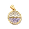 Brass Micro Pave Cubic Zirconia Pendants KK-B059-35G-D-1