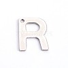 Tarnish Resistant 304 Stainless Steel Letter Charms STAS-O072-R-1