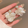 Alloy Plastic Imitation Pearl Tassel Stud Earrings for Women WGC0511-32-1