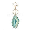 Natural Agate & 304 Stainless Steel Keychain KEYC-JKC01494-2