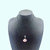 Natural Rose Quartz Fan-Shaped Pendant Necklaces VA7169-2-1