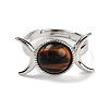 Natural Tiger Eye Adjustable Rings RJEW-K271-01P-10-2