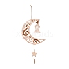 Moon & Floral Unfinished Wood Pendant Ornament WOOD-M003-03-3