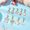 15Pcs Alloy Enamel Pendant Decorations HJEW-JM02554-2