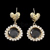 Brass with Glass Dangle Stud Earrings EJEW-Q800-02KCG-2