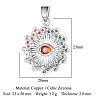 Brass Colorful Cubic Zirconia Pendants ZIRC-KK-E068-VA220-2P-2
