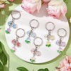 6Pcs Glass Butterfly Flower Keychain KEYC-JKC01111-2