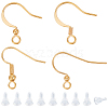 Beebeecraft 48Pcs 4 Styles Brass French Hooks with Coil and Ball KK-BBC0007-52-1