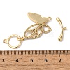 Brass Micro Pave Clear Cubic Zirconia Toggle Clasps KK-N254-86G-4