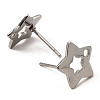 Non-Tarnish Star Shape 201 Stainless Steel Stud Earrings Findings STAS-Q251-07P-2