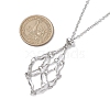 Stainless Steel Macrame Pouch Empty Stone Holder for Necklace Makings NJEW-JN04825-01-3