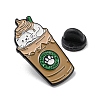 Coffee Cat Alloy Enamel Brooch JEWB-C023-13B-EB-3