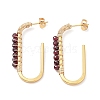 Natural Garnet Beaded Stud Earrings STAS-D058-10G-03-1