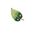 Gradient Color Leaf Alloy Glass Brooch PW-WGC15FF-01-2