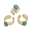 Oval Natural Amazonite Finger Rings RJEW-N046-06E-G-3