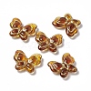 Golden Metal Enlaced Acrylic Beads OACR-H019-14-1