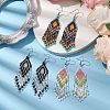 Boho 304 Stainless Steel with Glass Dangle Stud Earring EJEW-MZ00175-2