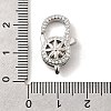 Brass Micro Pave Clear Cubic Zirconia Lobster Claw Clasps KK-A266-24E-P-3
