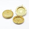 Brass Locket Big Pendants KK-P094-16-1